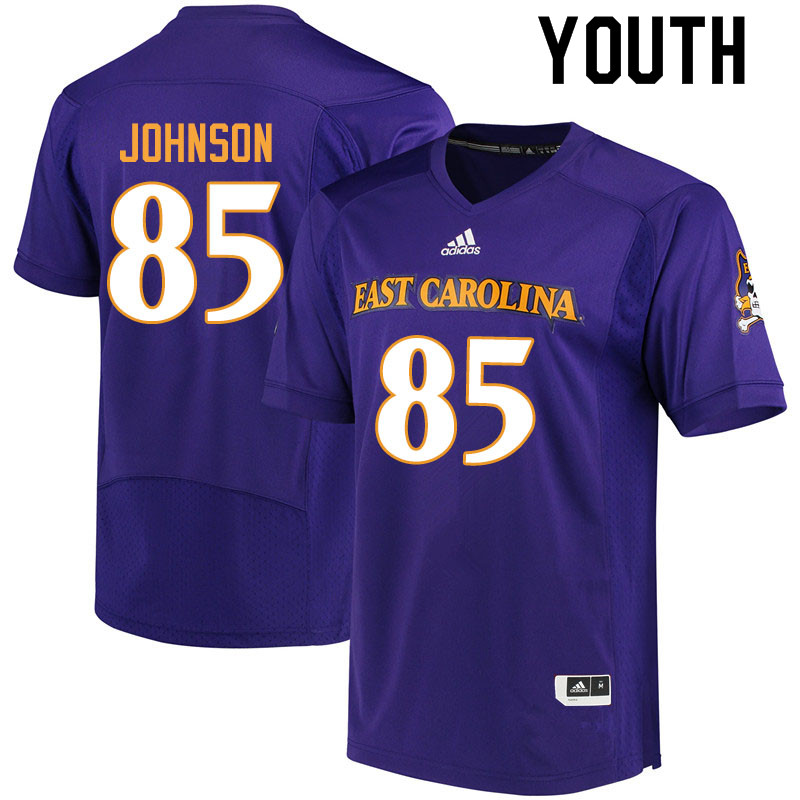 Youth #85 Jonathan Johnson ECU Pirates College Football Jerseys Sale-Purple
